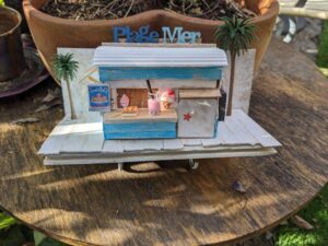 Cabane de plage en été